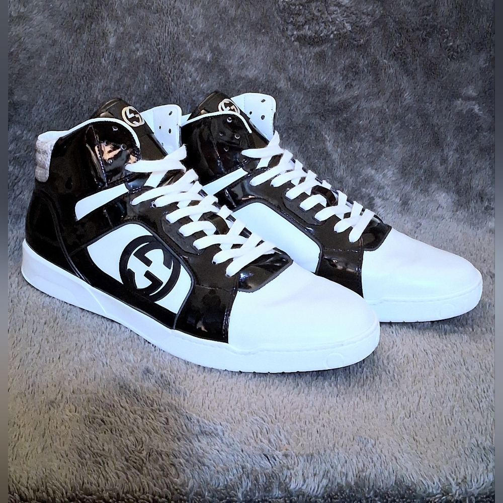 Authentic Gucci Rebounds **Rare & Discontinued!** Black White Python Mens US 14